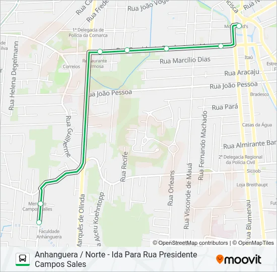 0249 ANHANGUERA / NORTE  Line Map