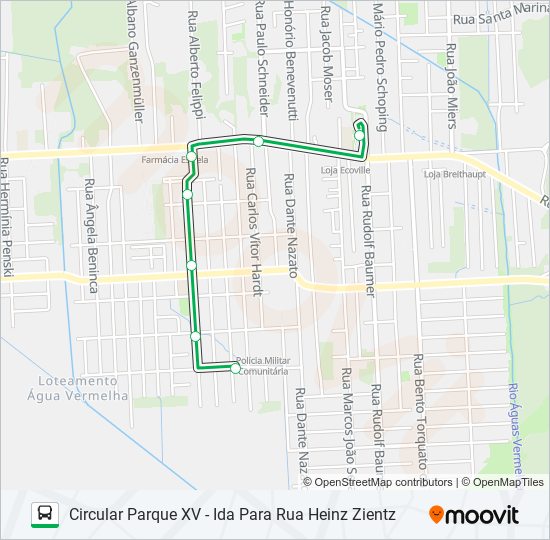 Mapa de 0256 CIRCULAR PARQUE XV de autobús