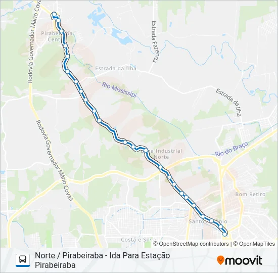 0160 NORTE / PIRABEIRABA  Line Map