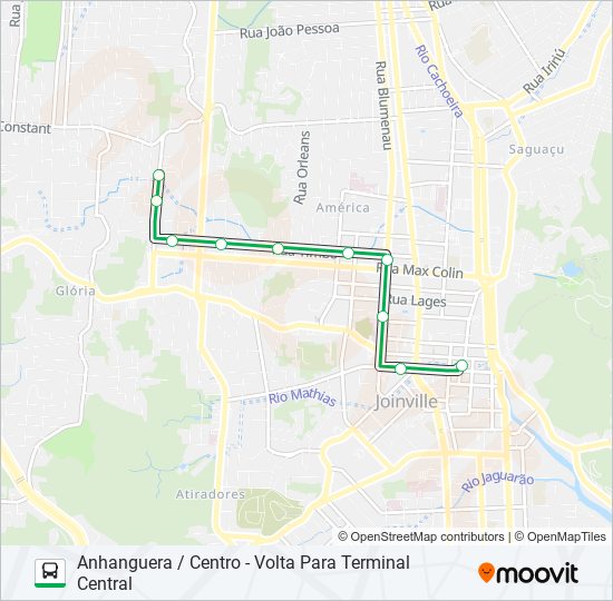 Mapa da linha 0248 ANHANGUERA / CENTRO de ônibus