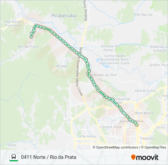 0411 NORTE / RIO DA PRATA  Line Map