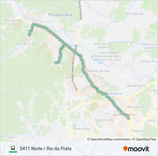 0411 NORTE / RIO DA PRATA bus Line Map