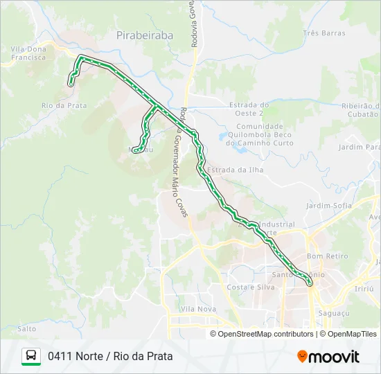 0411 NORTE / RIO DA PRATA  Line Map