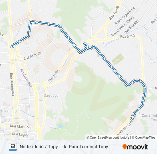 Mapa da linha 0130 NORTE / IRIRIÚ / TUPY de ônibus