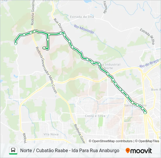 0414 NORTE / CUBATÃO RAABE  Line Map