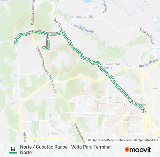 0414 NORTE / CUBATÃO RAABE  Line Map