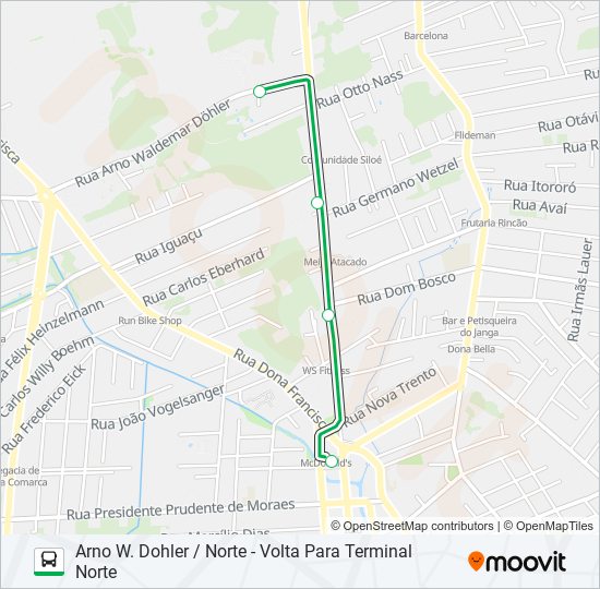 Mapa de 0126 ARNO W. DOHLER / NORTE de autobús