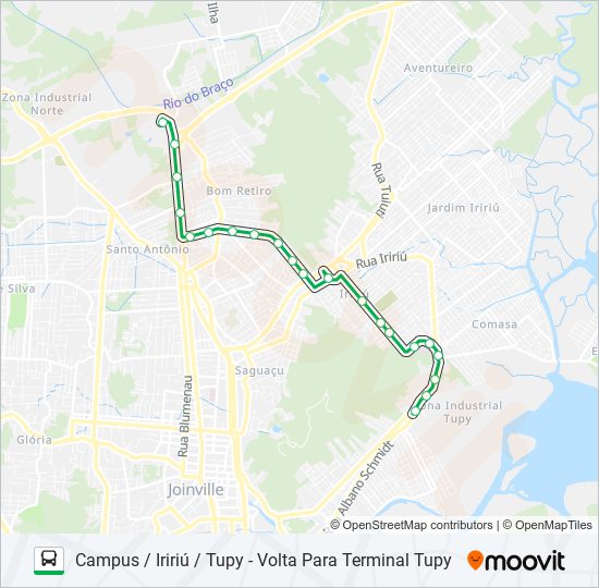 Mapa de 0131 CAMPUS / IRIRIÚ / TUPY de autobús