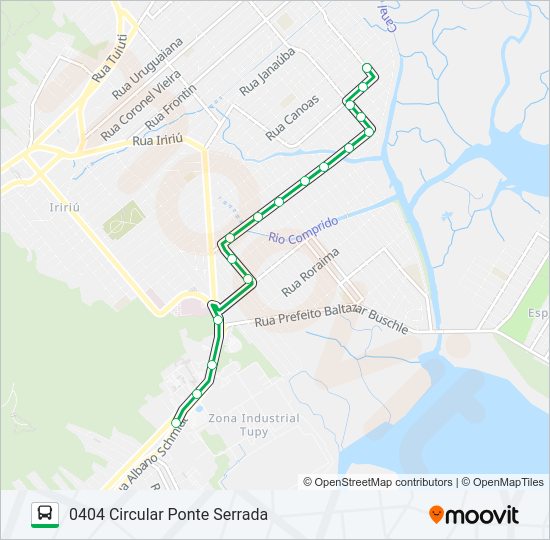 Mapa da linha 0404 CIRCULAR PONTE SERRADA de ônibus