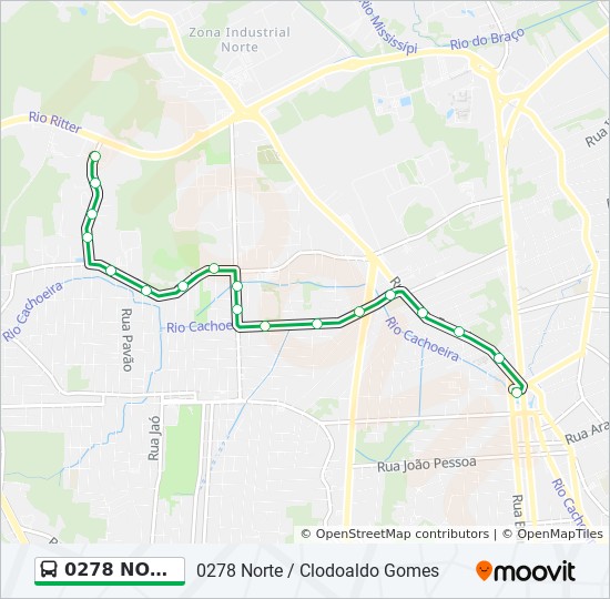 Mapa de 0278 NORTE / CLODOALDO GOMES de autobús