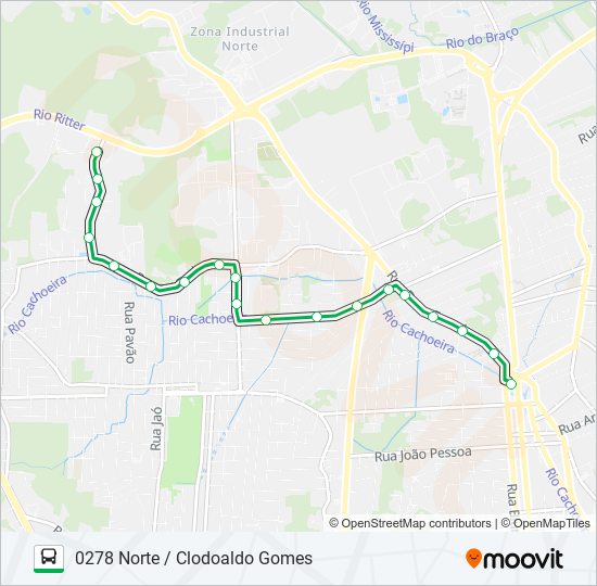 Mapa de 0278 NORTE / CLODOALDO GOMES de autobús