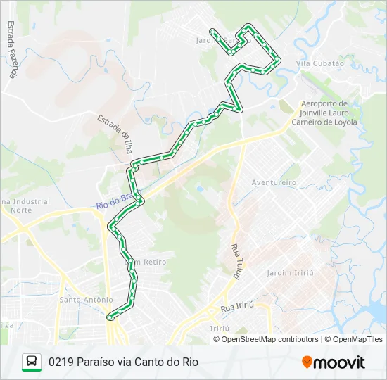 0219 PARAÍSO VIA CANTO DO RIO  Line Map