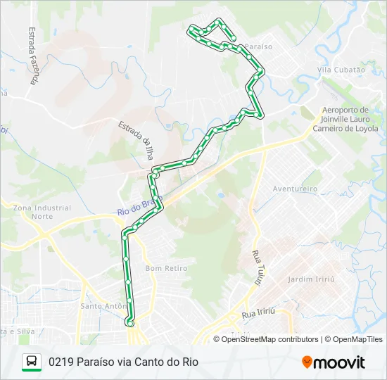 0219 PARAÍSO VIA CANTO DO RIO  Line Map