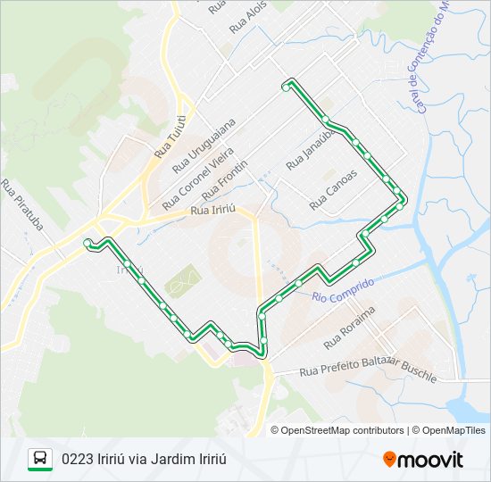 Mapa de 0223 IRIRIÚ VIA JARDIM IRIRIÚ de autobús