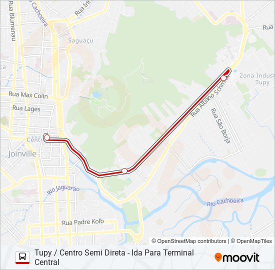Mapa da linha 0051 TUPY / CENTRO SEMI DIRETA de ônibus