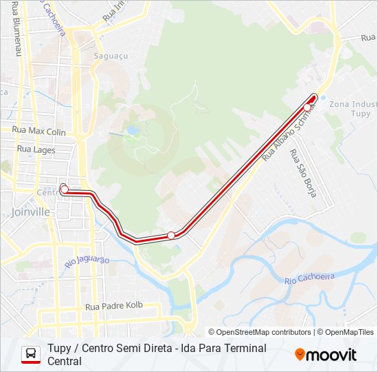 Mapa de 0051 TUPY / CENTRO SEMI DIRETA de autobús