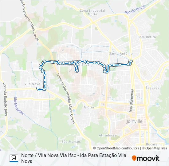 0152 NORTE / VILA NOVA VIA IFSC  Line Map