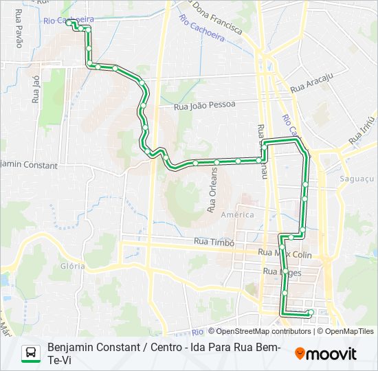 Mapa da linha 0244 BENJAMIN CONSTANT / CENTRO de ônibus
