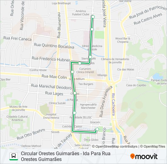 Mapa da linha 0245 CIRCULAR ORESTES GUIMARÃES de ônibus