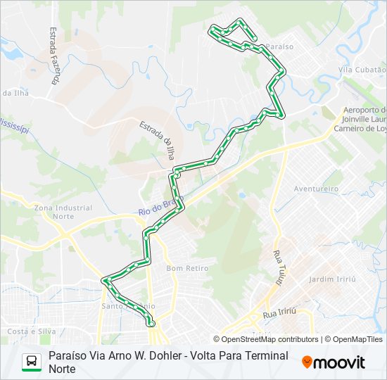 Mapa da linha 0271 PARAÍSO VIA ARNO W. DOHLER de ônibus