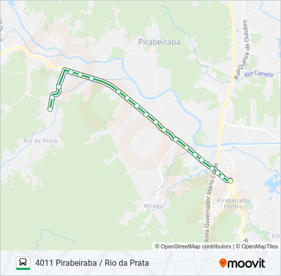 Mapa da linha 4011 PIRABEIRABA / RIO DA PRATA de ônibus