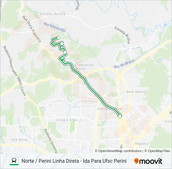 0428 NORTE / PERINI LINHA DIRETA  Line Map
