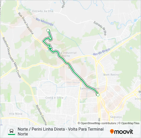 0428 NORTE / PERINI LINHA DIRETA  Line Map