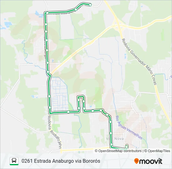 0261 ESTRADA ANABURGO VIA BORORÓS  Line Map