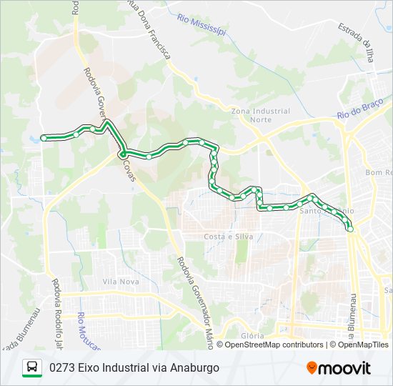 Mapa de 0273 EIXO INDUSTRIAL VIA ANABURGO de autobús