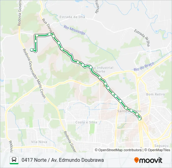 0417 NORTE / AV. EDMUNDO DOUBRAWA  Line Map