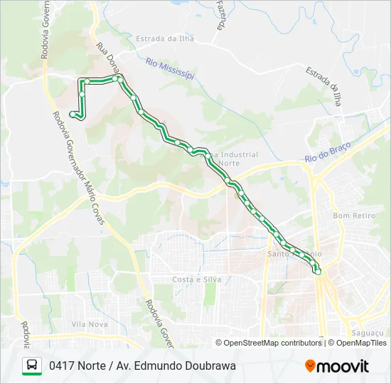0417 NORTE / AV. EDMUNDO DOUBRAWA  Line Map