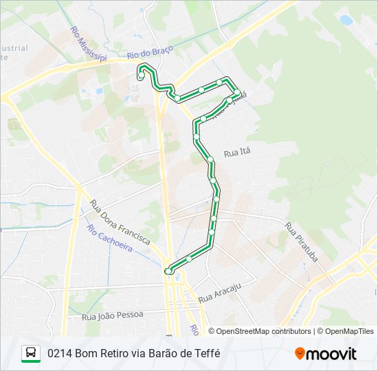 0214 BOM RETIRO VIA BARÃO DE TEFFÉ bus Line Map