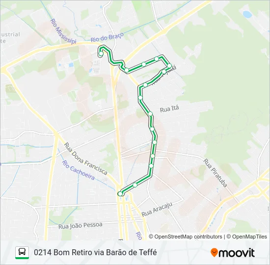 0214 BOM RETIRO VIA BARÃO DE TEFFÉ  Line Map