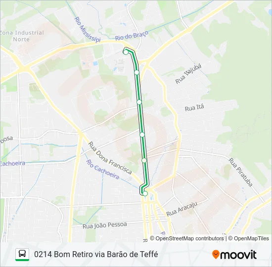 0214 BOM RETIRO VIA BARÃO DE TEFFÉ  Line Map