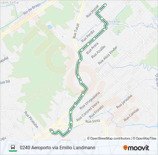 Mapa da linha 0240 AEROPORTO VIA EMILIO LANDMANN de ônibus