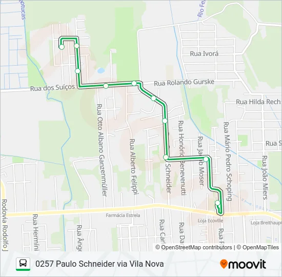 0257 PAULO SCHNEIDER VIA VILA NOVA  Line Map