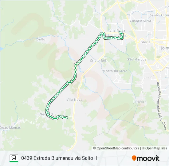 0439 ESTRADA BLUMENAU VIA SALTO II  Line Map