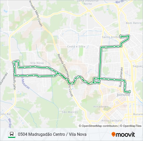 0504 MADRUGADÃO CENTRO / VILA NOVA bus Line Map