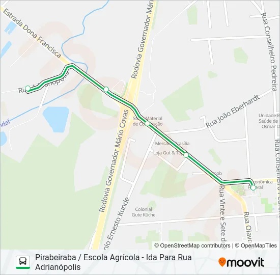 4015 PIRABEIRABA / ESCOLA AGRÍCOLA  Line Map