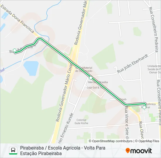 4015 PIRABEIRABA / ESCOLA AGRÍCOLA  Line Map