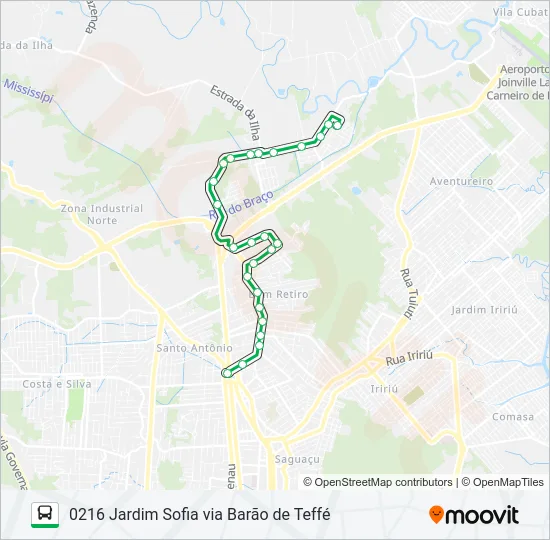 0216 JARDIM SOFIA VIA BARÃO DE TEFFÉ  Line Map