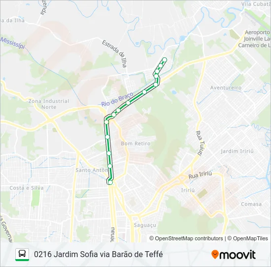 0216 JARDIM SOFIA VIA BARÃO DE TEFFÉ  Line Map