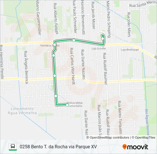 0258 BENTO T. DA ROCHA VIA PARQUE XV  Line Map