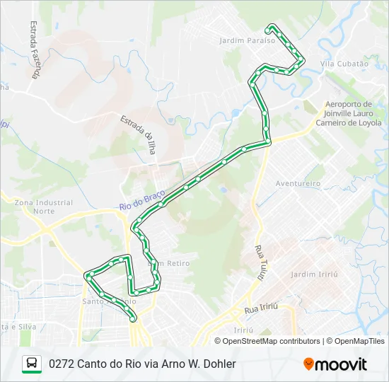 0272 CANTO DO RIO VIA ARNO W. DOHLER  Line Map