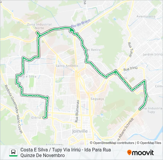0290 COSTA E SILVA / TUPY VIA IRIRIÚ  Line Map