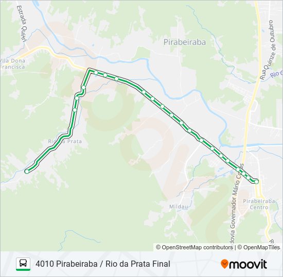 Mapa da linha 4010 PIRABEIRABA / RIO DA PRATA FINAL de ônibus