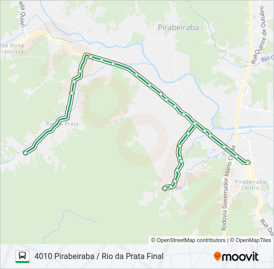 Mapa da linha 4010 PIRABEIRABA / RIO DA PRATA FINAL de ônibus