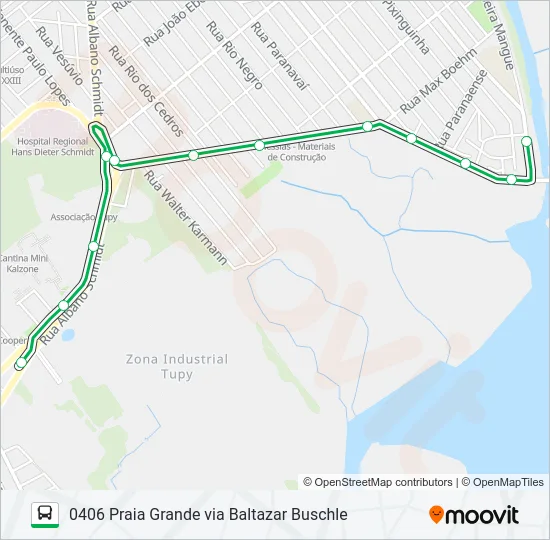0406 PRAIA GRANDE VIA BALTAZAR BUSCHLE  Line Map