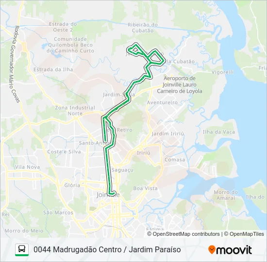0044 MADRUGADÃO CENTRO / JARDIM PARAÍSO  Line Map
