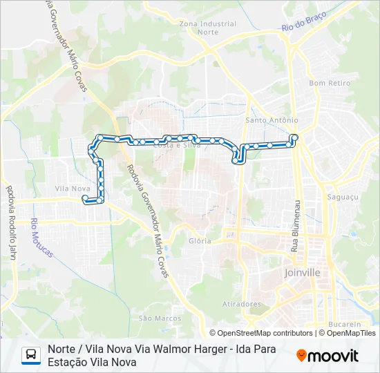 0150 NORTE / VILA NOVA VIA WALMOR HARGER  Line Map